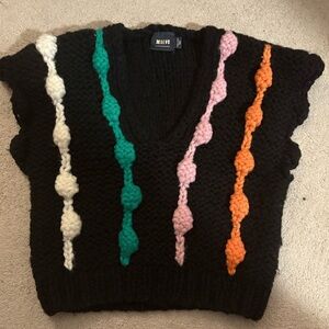 Anthropology Bauble Chunky Knit Pullover Sweater Vest ONE SIZE